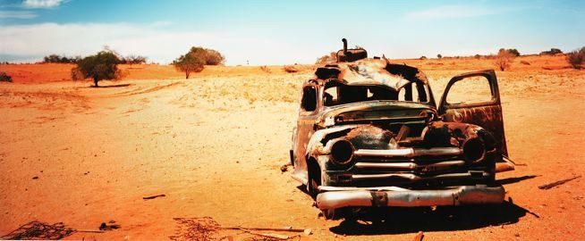 Image of destroyed hot car